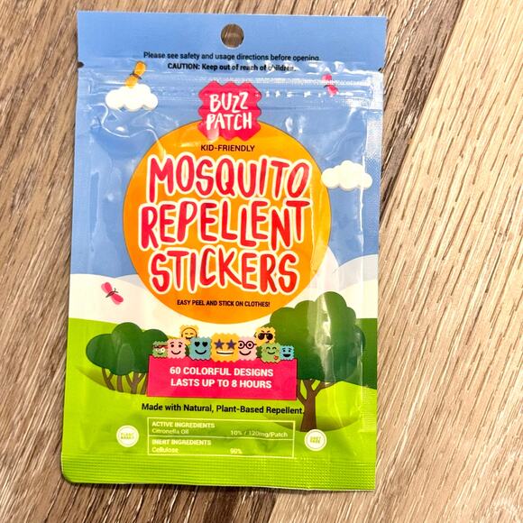 60 Pak Natpat BuzzPatch Mosquito Repellent Natural Patch Stickers for Kids - Picture 2 of 4